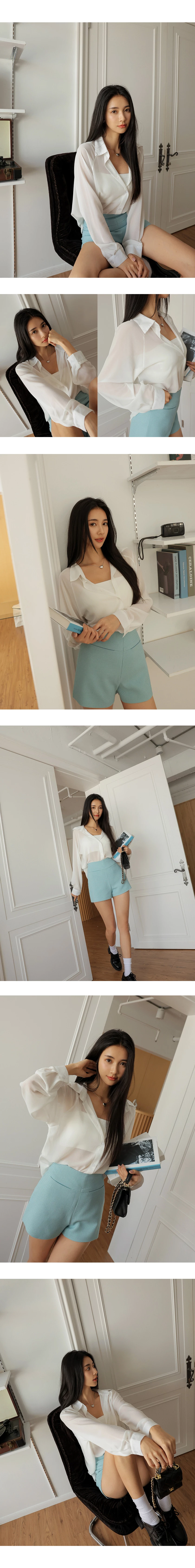 Sheer Breasted Oversized Blouse Sheer Breasted Oversized Blouse