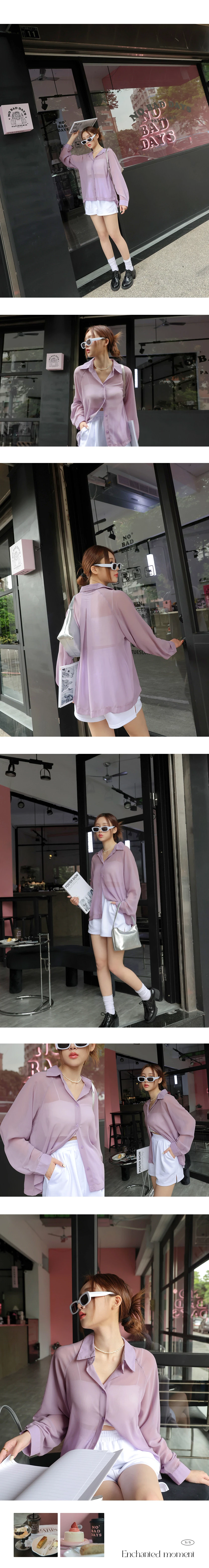 Sheer Breasted Oversized Blouse Sheer Breasted Oversized Blouse
