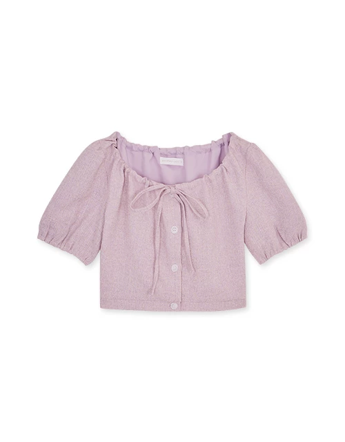 Elegant Tie Ribbon Short Sleeve Top