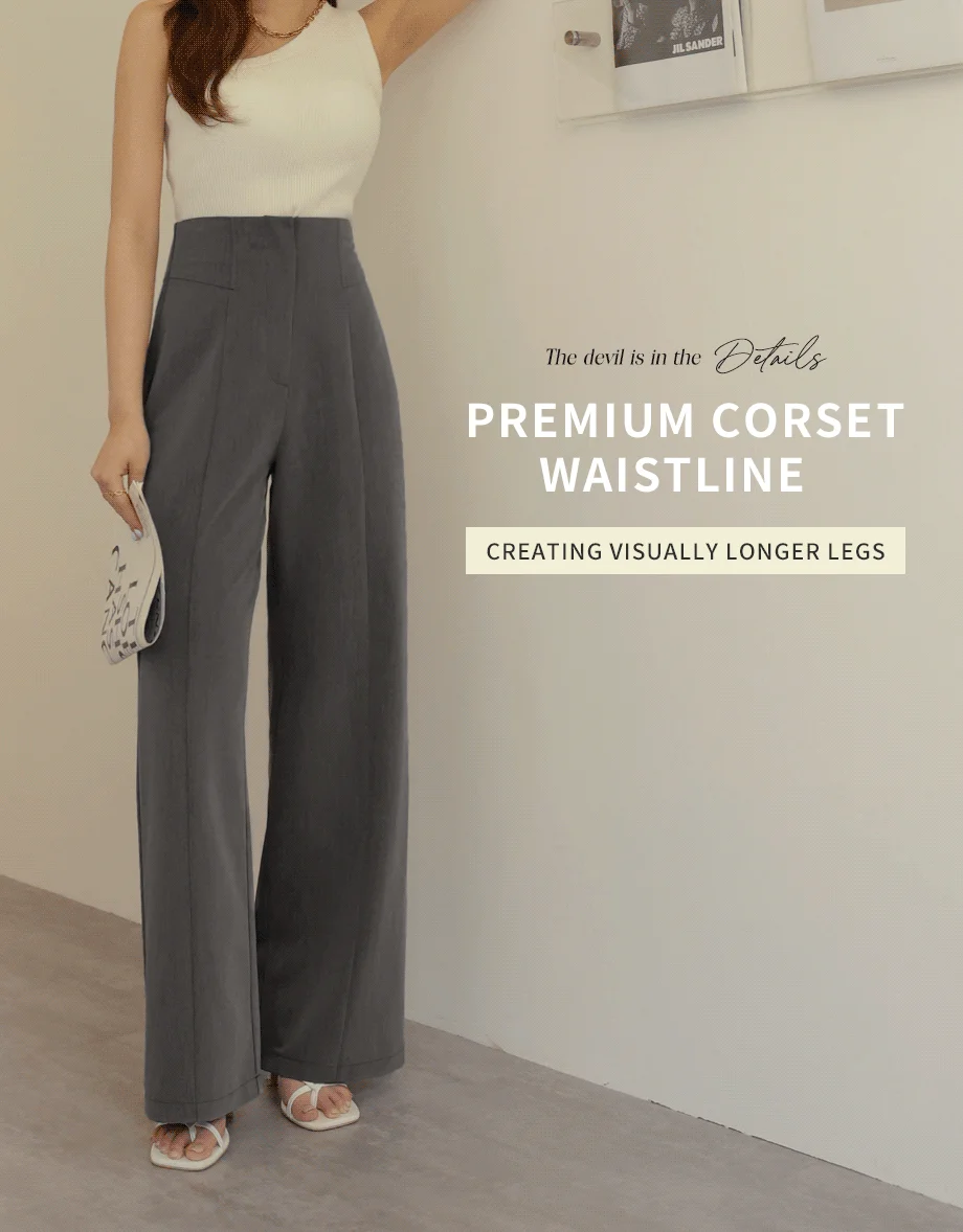 High Natural Waistline Suit Pants