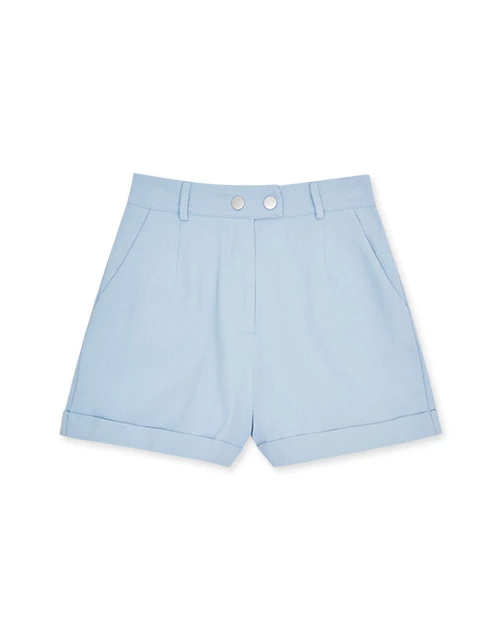 Buckle Pleated Shorts