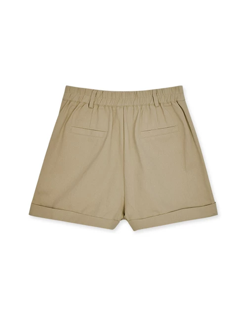 Buckle Pleated Shorts