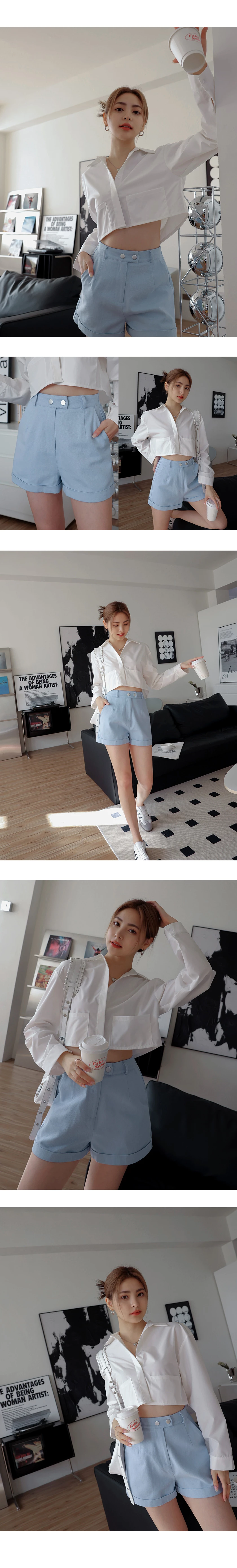 Buckle Pleated Shorts