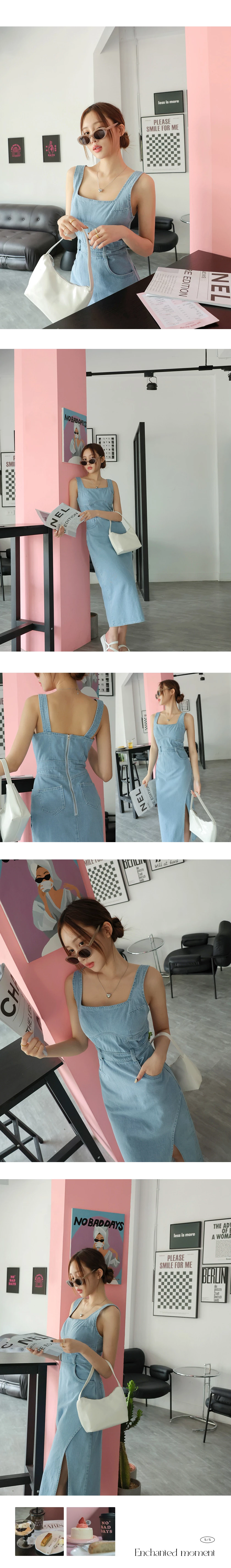 Très Chic Denim Slit Maxi Dress Très Chic Denim Slit Maxi Dress