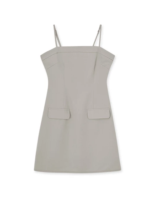 舒適細肩平口短洋裝