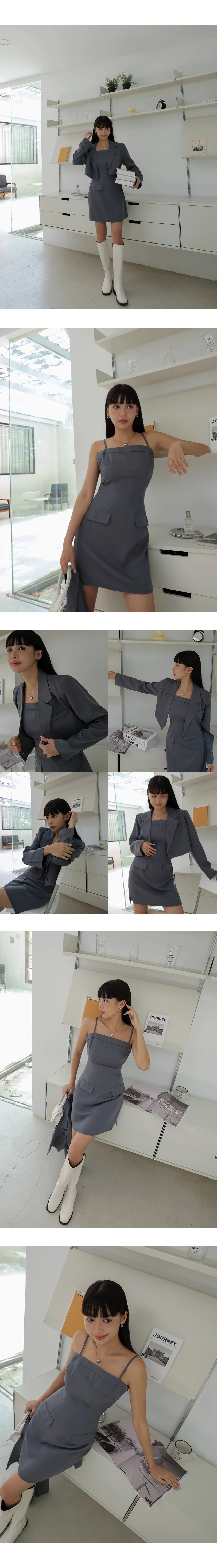 舒適細肩平口短洋裝