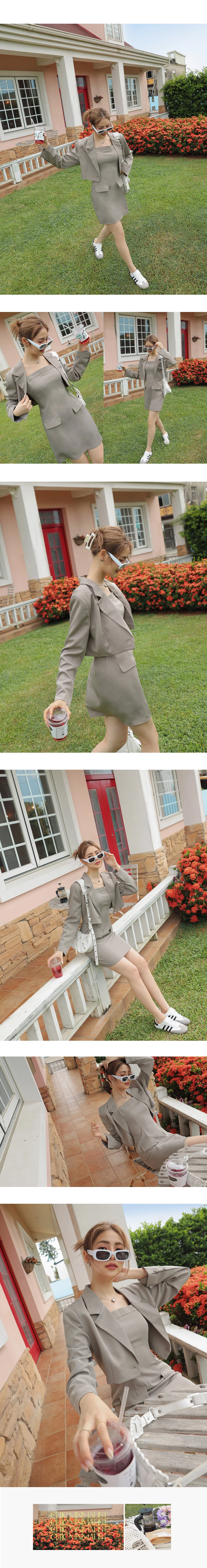 舒適細肩平口短洋裝