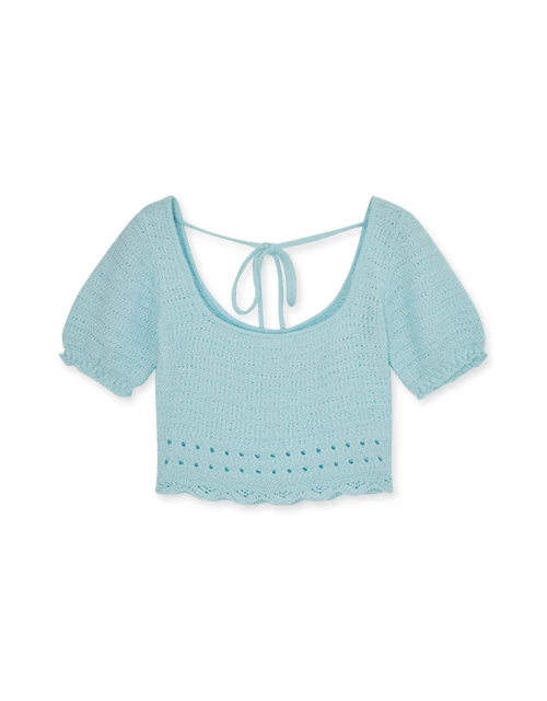 Tie Back Hole Knit Top