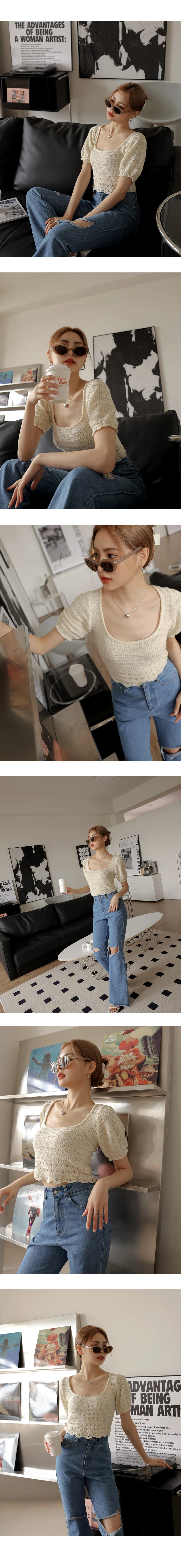 Tie Back Hole Knit Top
