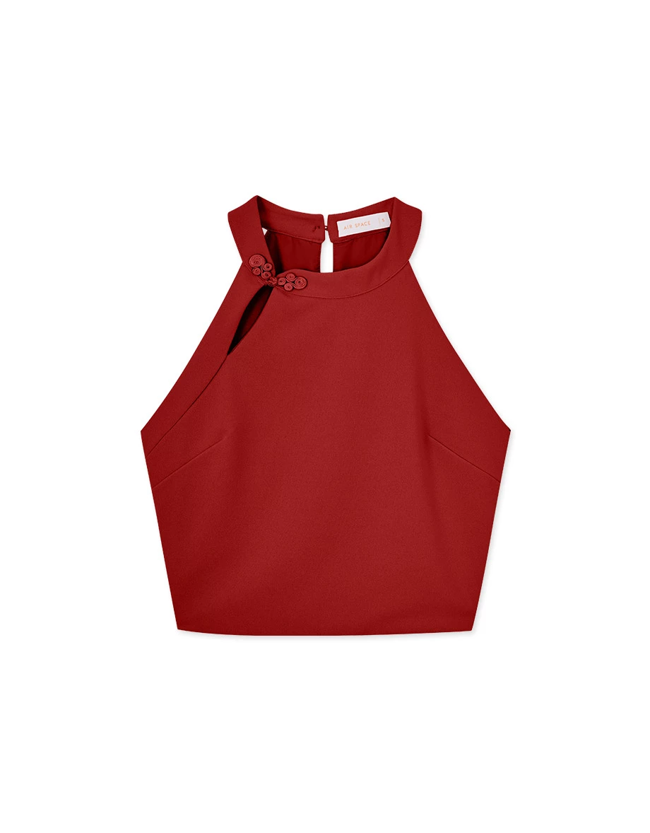Qipao TOP with Halter Neck Cheongsam Qipao Design With Chinese Knot Qipao TOP with Halter Neck Cheongsam Qipao Design With Chinese Knot