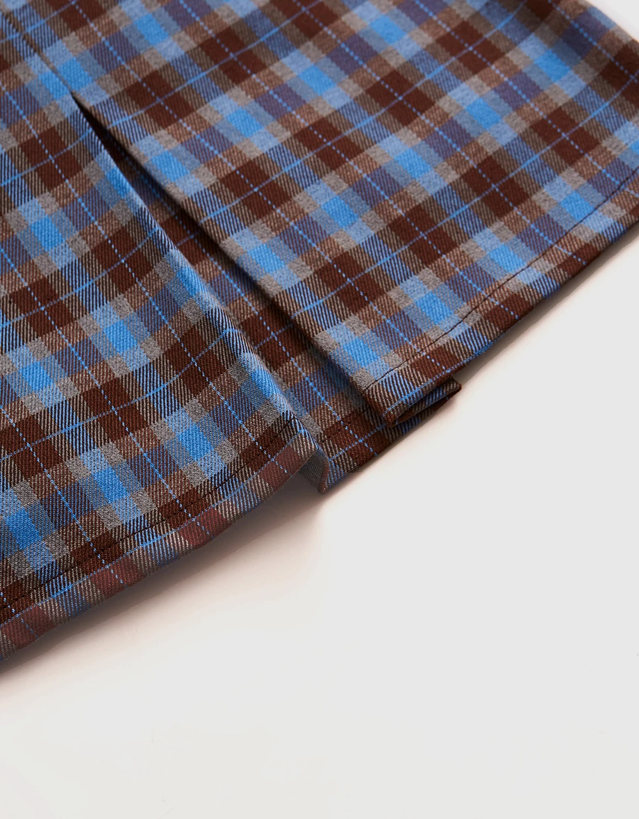 【Benefit】Preppy Style Checkered Short Skort (With Belts)