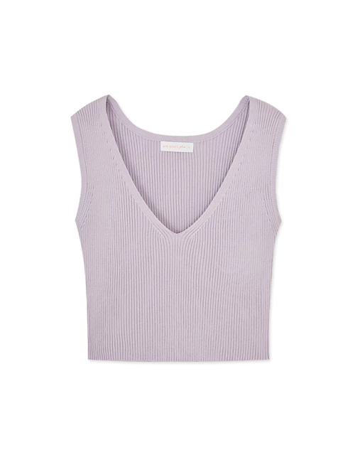 Wide Shoulder Striped Knit Vest