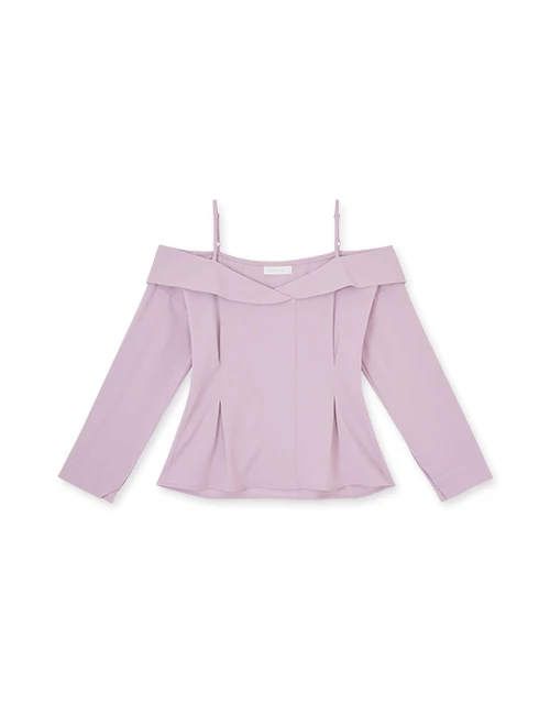 Off Shoulder Thin Strap Ruffled Hem Top