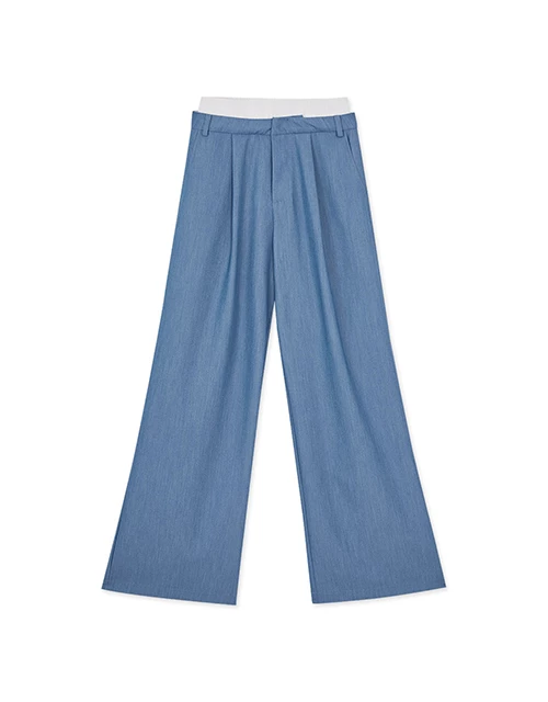 Double Layer Elasticated Pleated Wide Pants Double Layer Elasticated Pleated Wide Pants