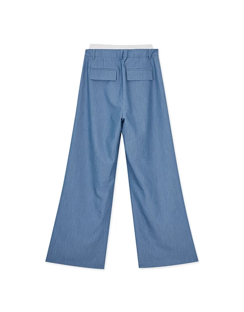 Double Layer Elasticated Pleated Wide Pants Double Layer Elasticated Pleated Wide Pants
