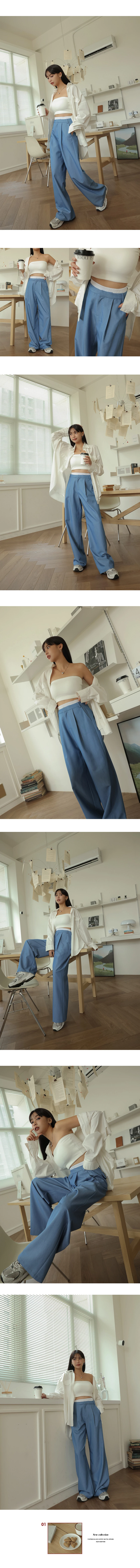 Double Layer Elasticated Pleated Wide Pants Double Layer Elasticated Pleated Wide Pants