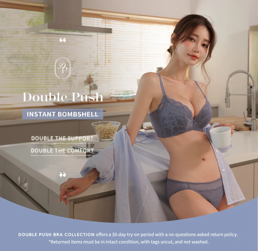 DOUBLE PUSH Lace Soft Wire Bra (Large Size)