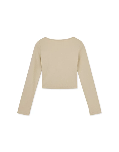 Plain Square Neck Knit Top