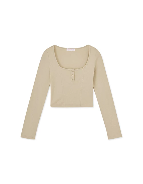 Plain Square Neck Knit Top