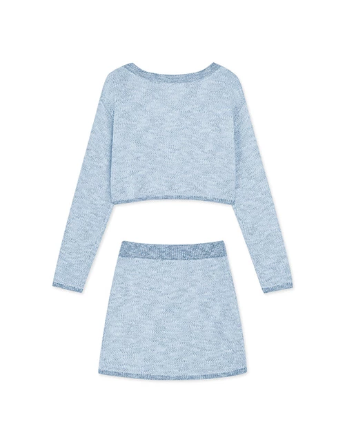 混色毛呢針織套裝 混色毛呢針織套裝