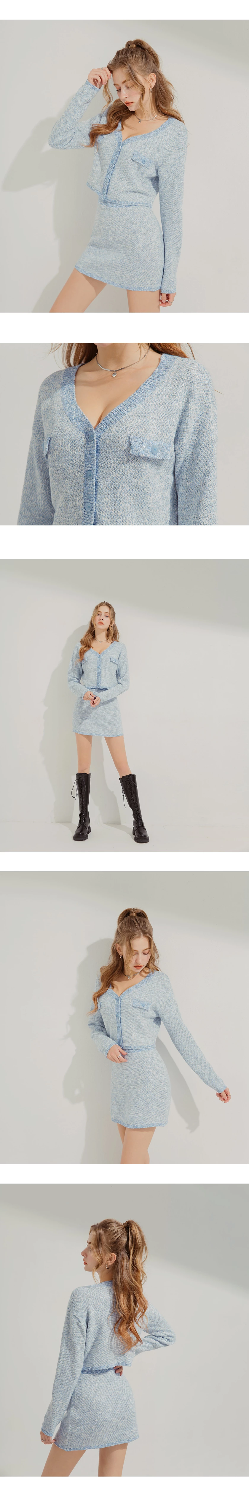 混色毛呢針織套裝 混色毛呢針織套裝