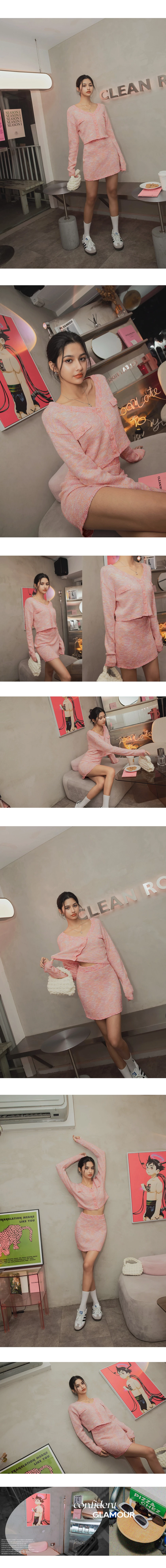 混色毛呢針織套裝 混色毛呢針織套裝