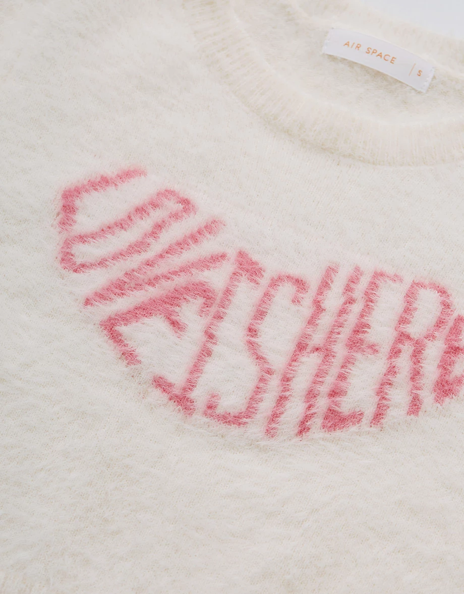 Letter Velvet Knit Top