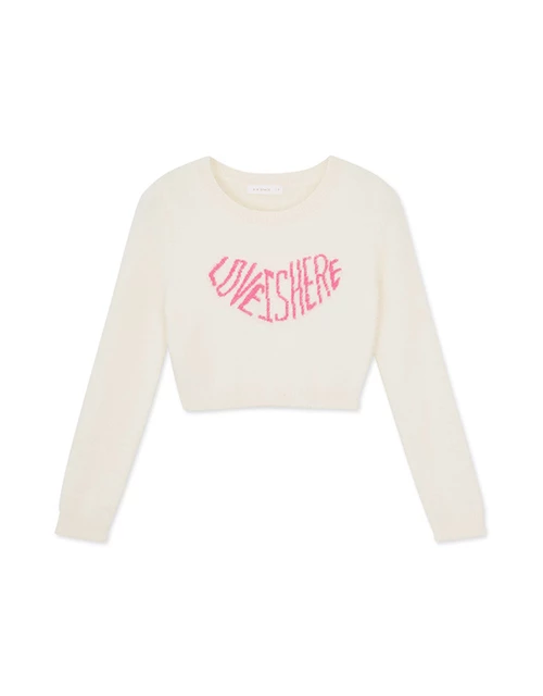 Letter Velvet Knit Top