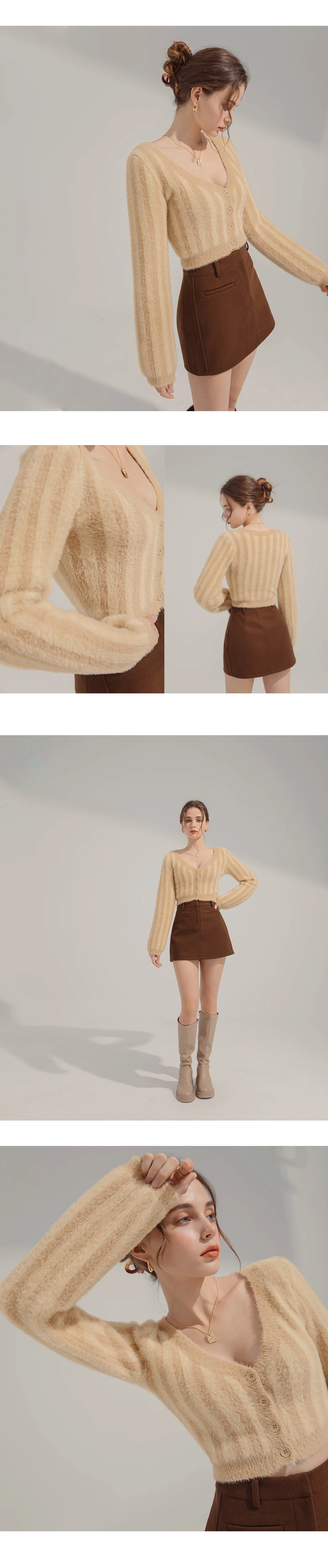 Contrast Color Striped Fleece Knit Top Contrast Color Striped Fleece Knit Top