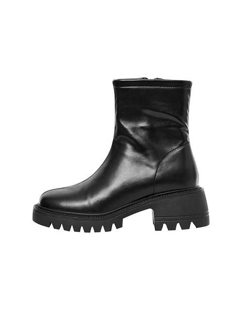 【粿粿聯名】時髦圓頭側拉鍊中跟短靴