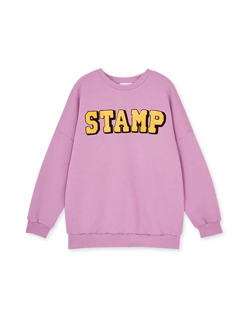 STAMP內刷毛長版大學TEE