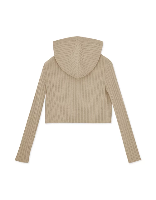 雙拉鍊連帽針織上衣