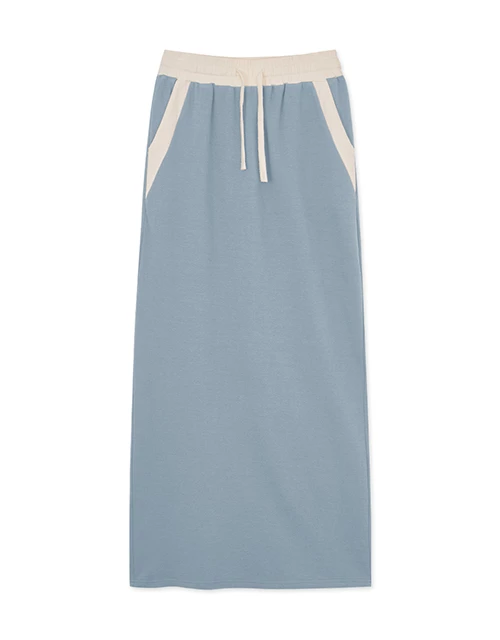 Contrast Color Comfort Maxi Skirt
