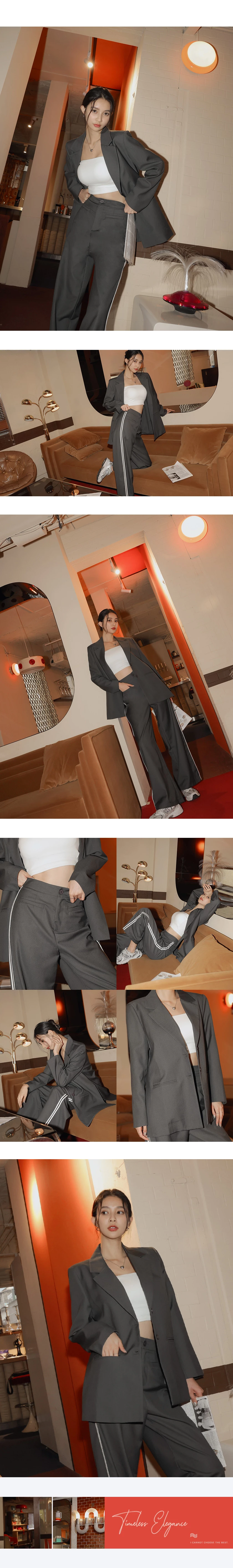 雙線順身西裝寬褲 雙線順身西裝寬褲