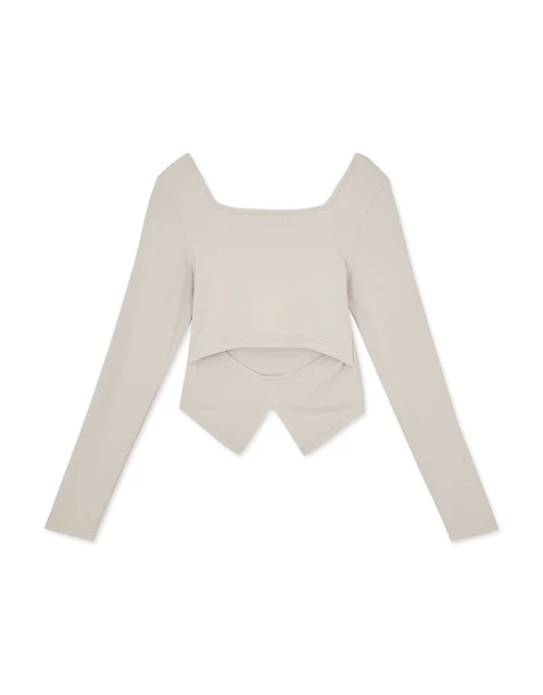 Back Hollow Square Neck Top Back Hollow Square Neck Top