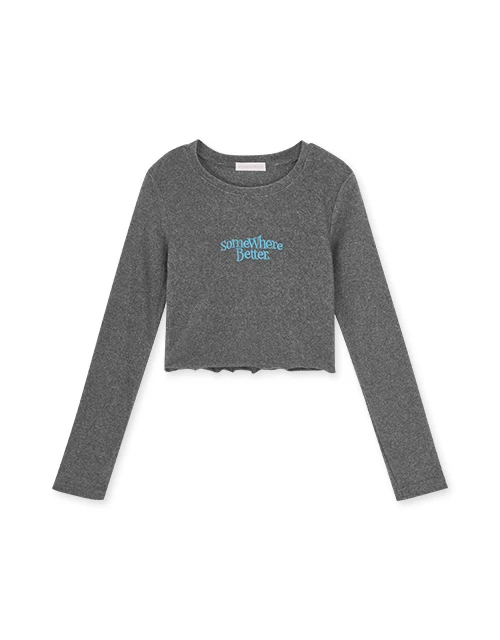 Printed Letter Curling Knit Top Printed Letter Curling Knit Top