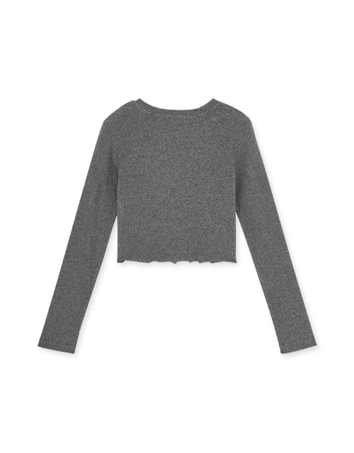 Printed Letter Curling Knit Top Printed Letter Curling Knit Top