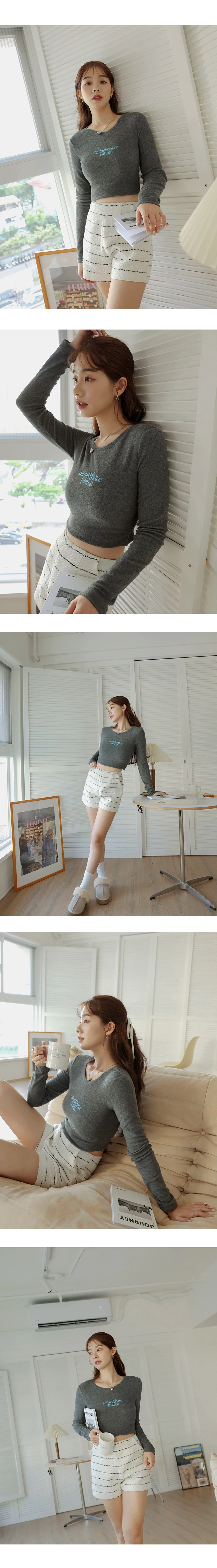 Printed Letter Curling Knit Top Printed Letter Curling Knit Top