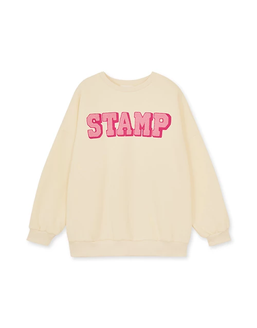 STAMP內刷毛長版大學TEE