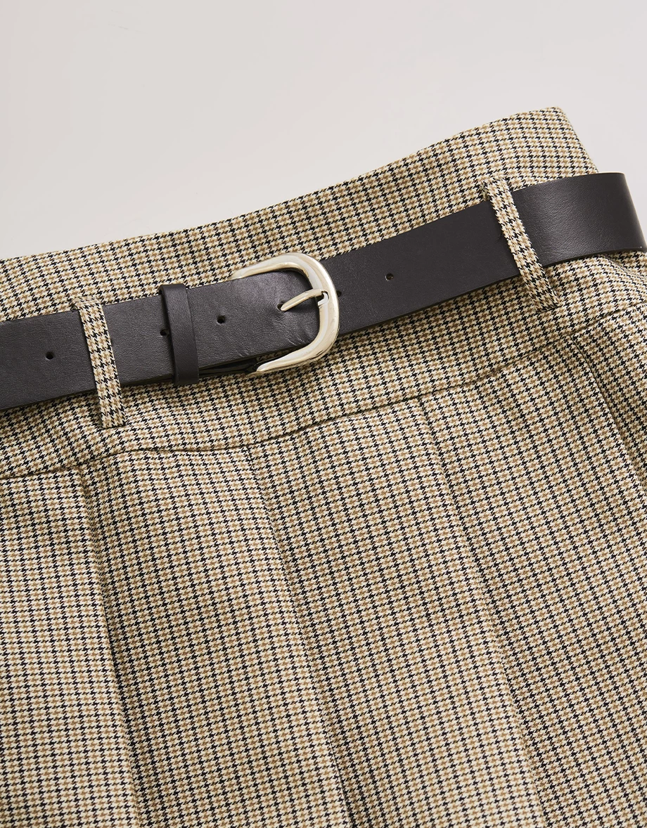 【SHIUAN'S DESIGN】Classic Pleated Mini Skirt (With Belt)