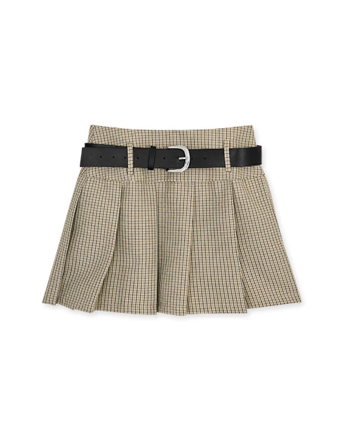 【SHIUAN'S DESIGN】Classic Pleated Mini Skirt (With Belt) 【SHIUAN'S DESIGN】Classic Pleated Mini Skirt (With Belt)