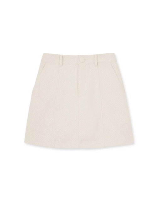 鬆餅紋打褶短裙