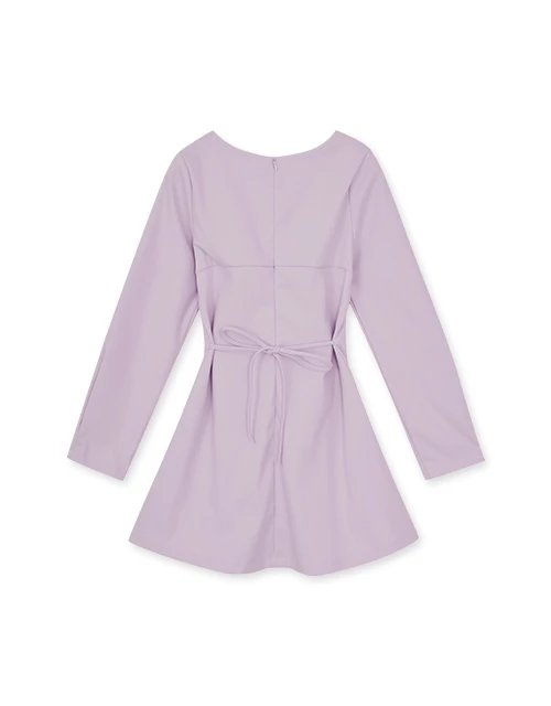 氣質方領傘擺短洋裝