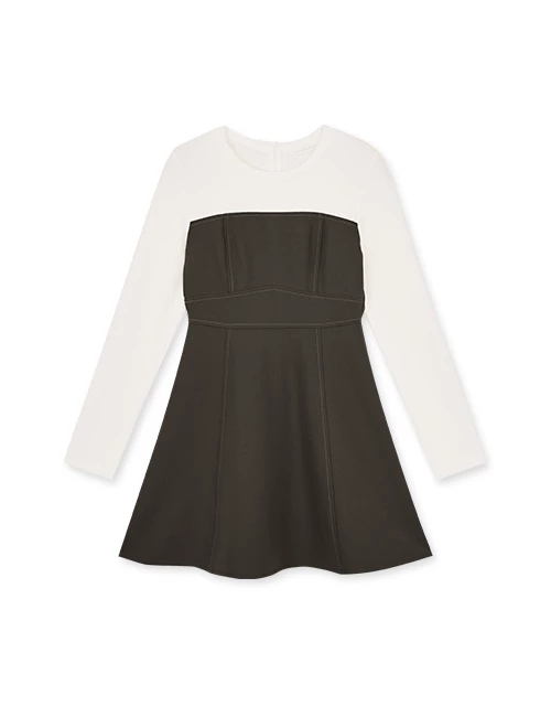 Spliced Stitched Mini Dress