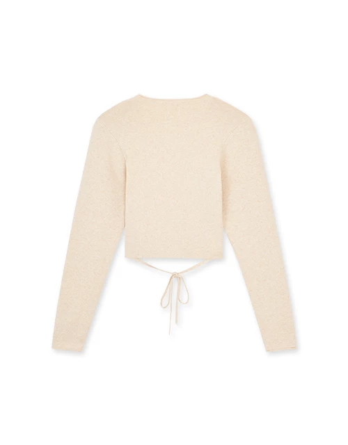 交叉綁帶針織上衣