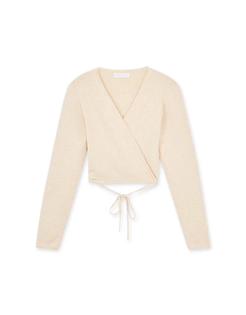 交叉綁帶針織上衣