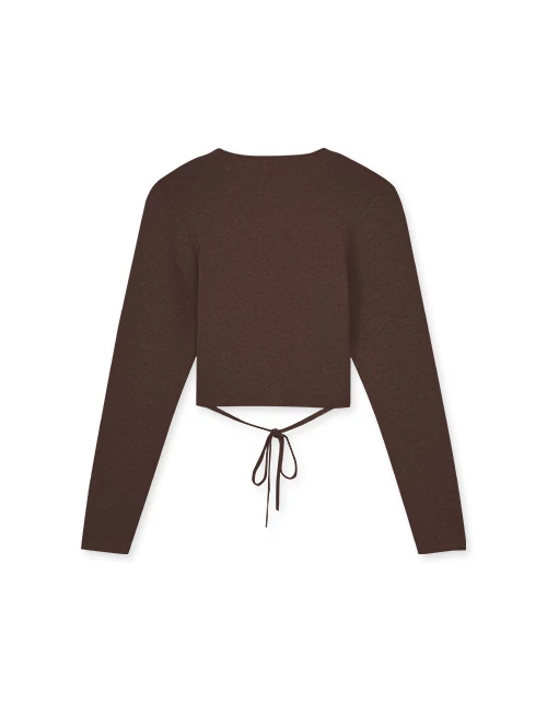 交叉綁帶針織上衣