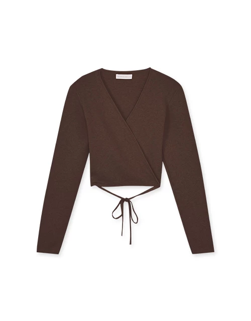 交叉綁帶針織上衣