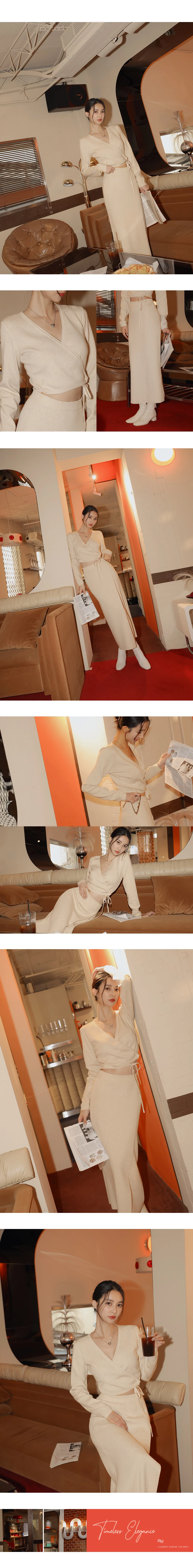 交叉綁帶針織上衣