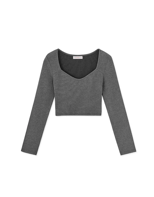 Sweetheart Neckline Knit Fitted Top